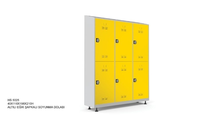 Six, Half Door, curved Hat, Locker